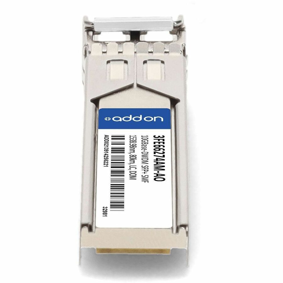 AddOn Alcatel-Lucent Nokia 3FE66274AM Compatible TAA Compliant 10GBase-DWDM 100GHz SFP+ Transceiver (SMF, 1538.98nm, 80km, LC, DOM)