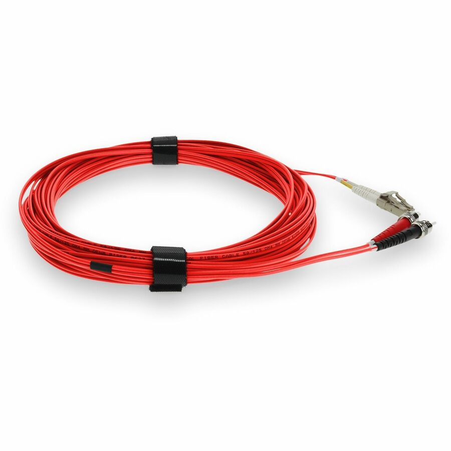 AddOn 5m LC (Male) to ST (Male) Red OM4 Duplex Fiber OFNR (Riser-Rated) Patch Cable