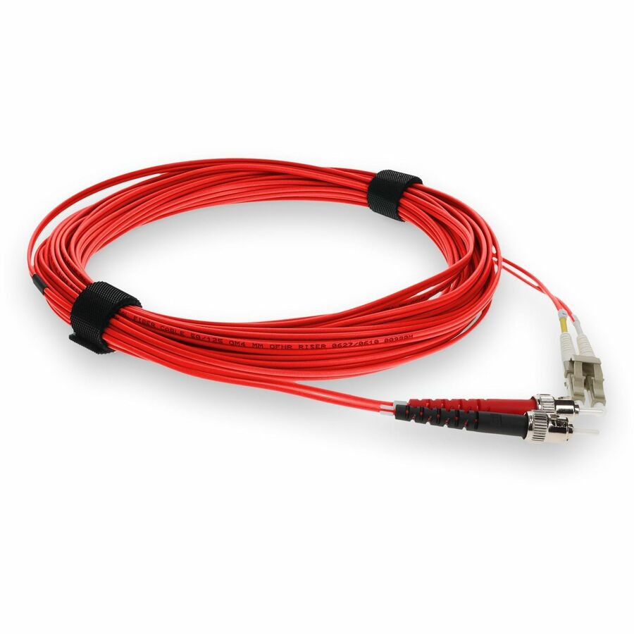 AddOn 5m LC (Male) to ST (Male) Red OM4 Duplex Fiber OFNR (Riser-Rated) Patch Cable