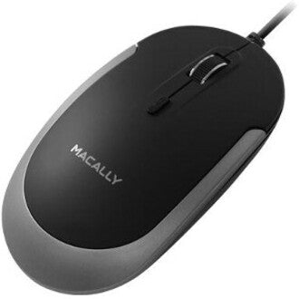 Macally USB-C Optical Quiet Click Mouse for Mac/PC Black & Space Gray