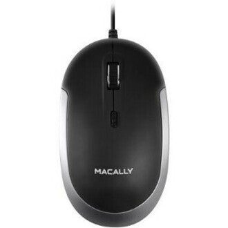 Macally USB-C Optical Quiet Click Mouse for Mac/PC Black & Space Gray