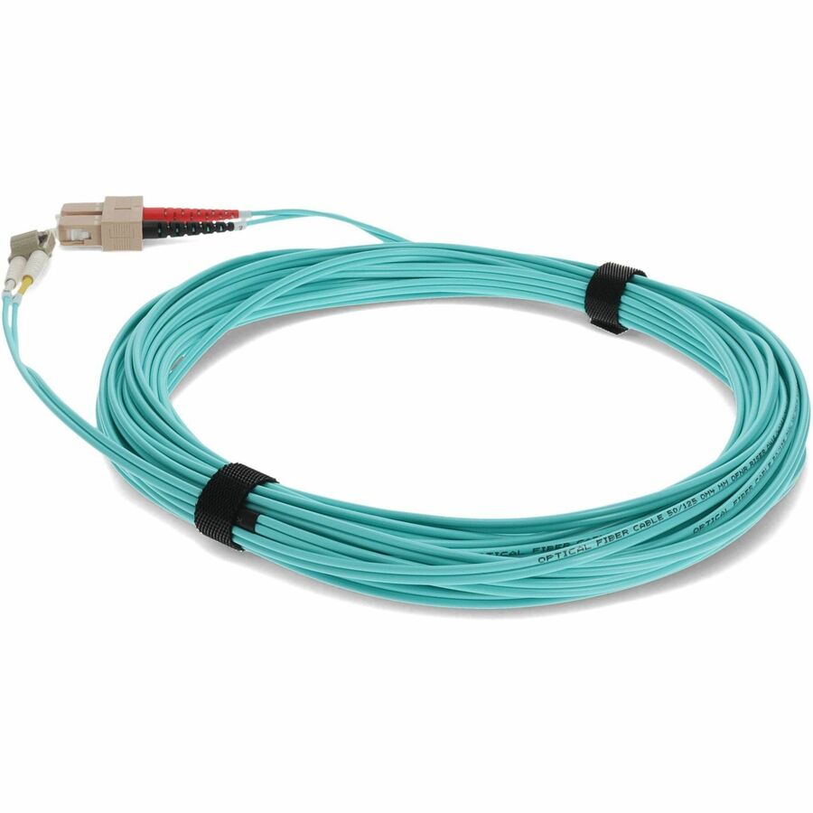 AddOn .3m LC (Male) to SC (Male) Aqua OM4 Duplex Fiber OFNR (Riser-Rated) Patch Cable