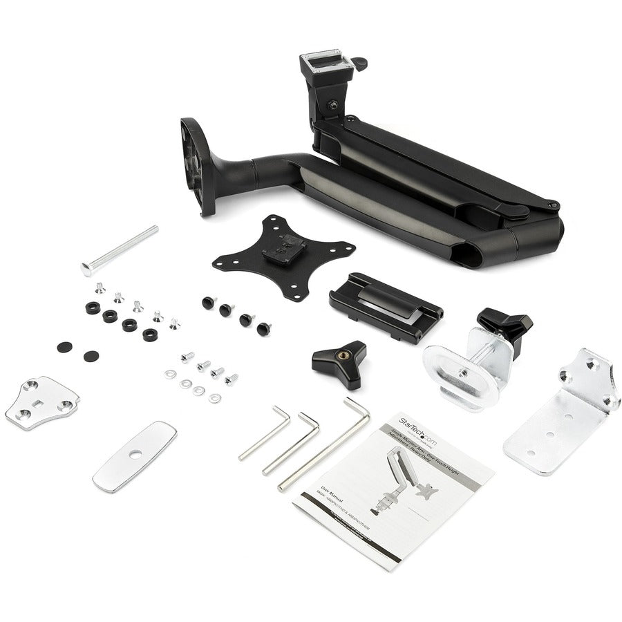 StarTech.com Desk Mount Monitor Arm, Heavy Duty Ergonomic VESA Monitor Arm Single 34" (19.8lb/9kg) Display, Articulating, C-Clamp/Grommet