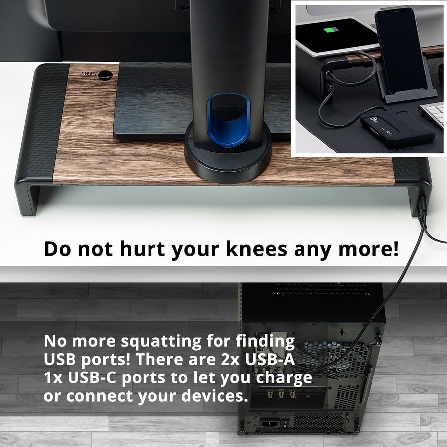 SIIG Stylish Foldable Monitor Stand with USB Hub