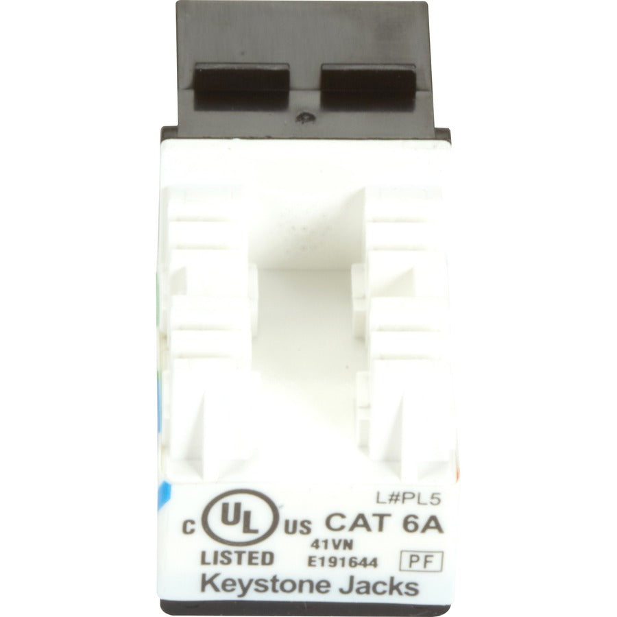 Black Box CAT6A Keystone Jack - Unshielded, RJ45, Black