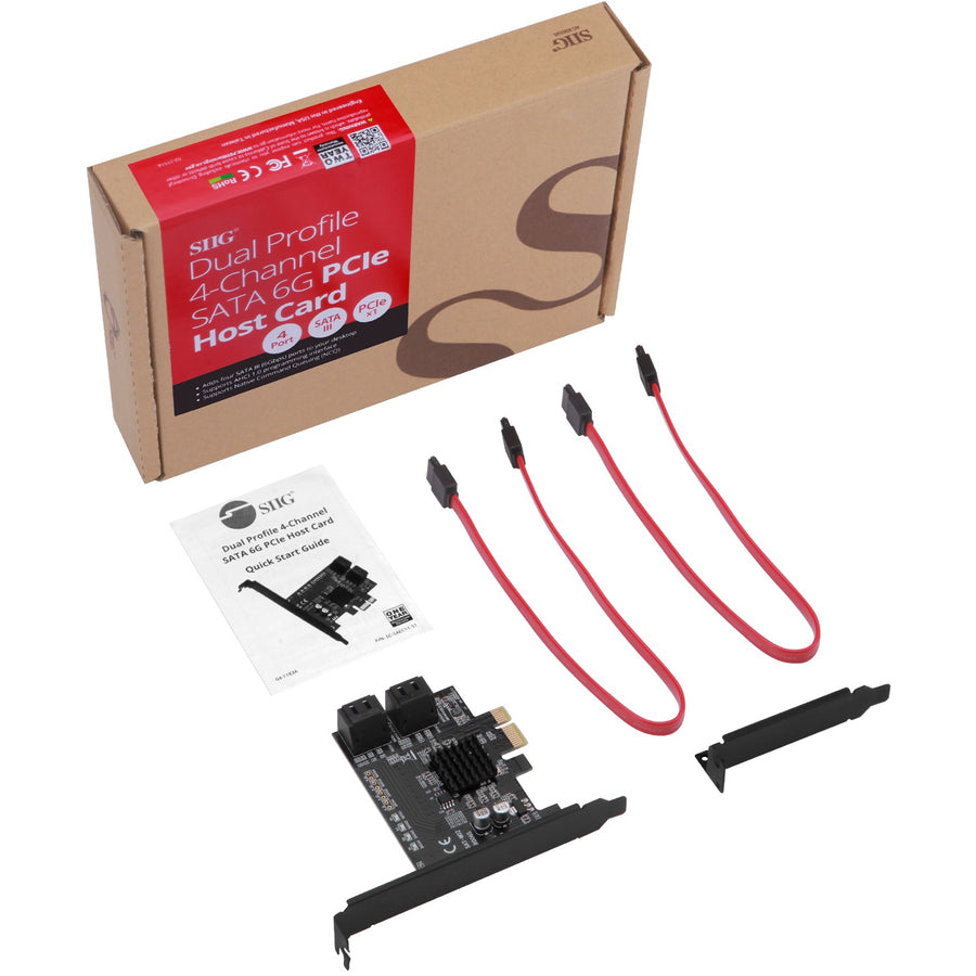 SIIG Dual Profile 4-Channel SATA 6G PCIe Host Card