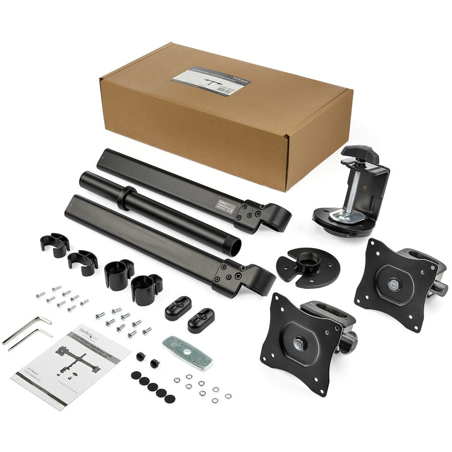 StarTech.com Desk-Mount Dual-Monitor Arm, For up to 27"(17.6lb/8kg) Monitors, Low Profile Design, Clamp/Grommet Mount, Dual Monitor Mount