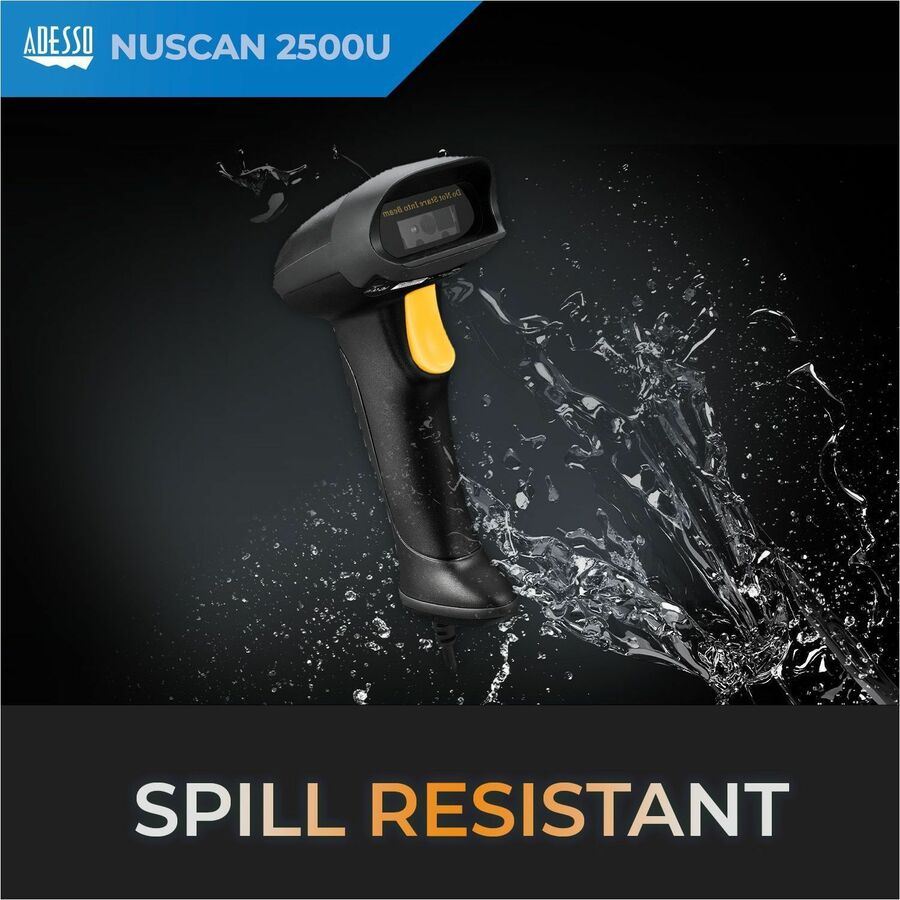 Adesso NuScan 2500TU Spill Resistant Antimicrobial 2D Barcode Scanner