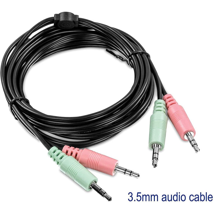 TRENDnet 6 ft. DisplayPort, USB, and Audio KVM Cable Kit,TK-CP06, Compatible w/ TK-240DP & TK-440DP Dual Monitor Displayport KVM Switches, Displayport 1.2, USB Mouse/Keyboard, 3.5mm Audio Connections