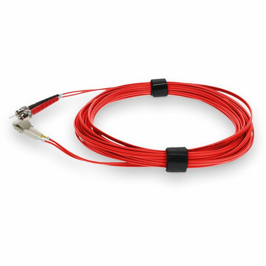 AddOn 3m LC (Male) to ST (Male) Red OM4 Duplex Fiber OFNR (Riser-Rated) Patch Cable