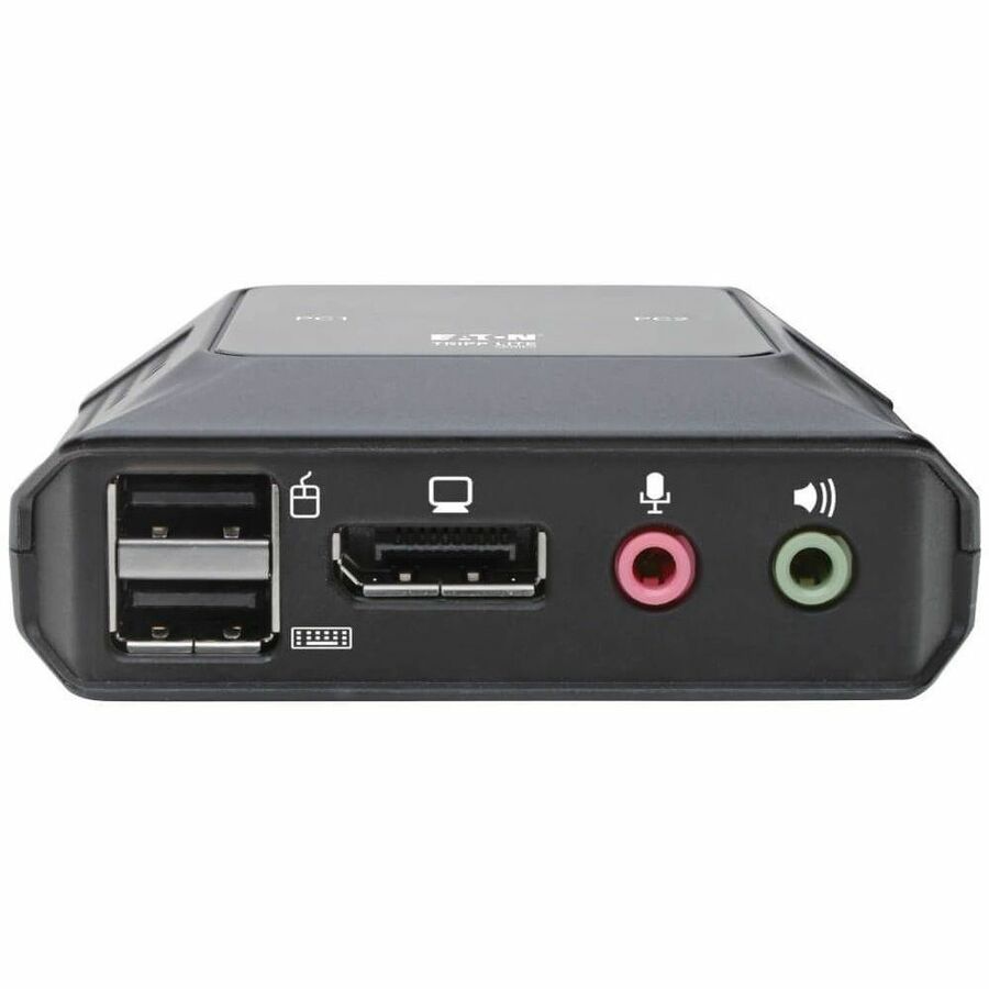 Eaton Tripp Lite Series 2-Port DisplayPort 1.1/USB KVM Switch with Audio/Video, Built-In Cables, USB Peripheral Sharing