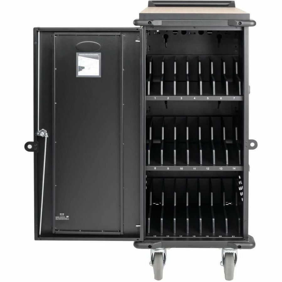 Eaton Tripp Lite Series 21-Device AC Charging Cart for Laptops and Chromebooks - 120V, NEMA 5-15P, 10 ft. (3.05 m) Cord, Black