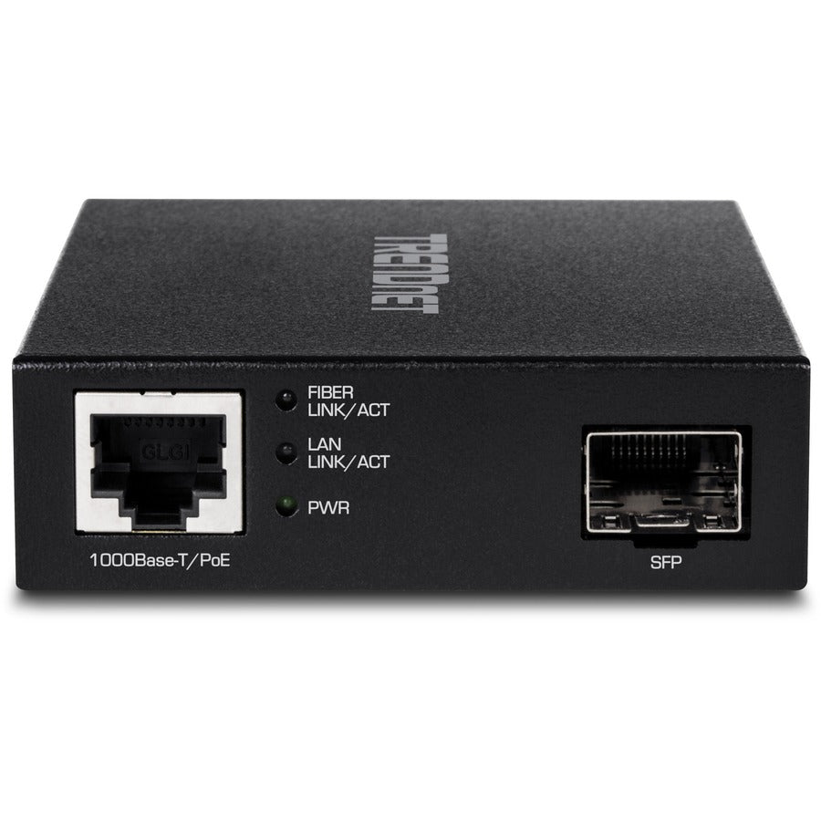 TRENDnet Gigabit Poe Pd SFP Fiber Media Converter; Poe Powered 100/1000Base-T to SFP Fiber Media Converter; Compact Design; TFC-PGSFP