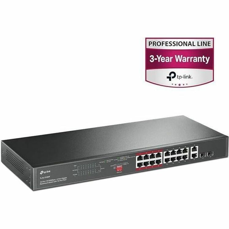 TP-Link TL-SL1218MP - 16 Port 10/100Mbps Fast Ethernet PoE Switch