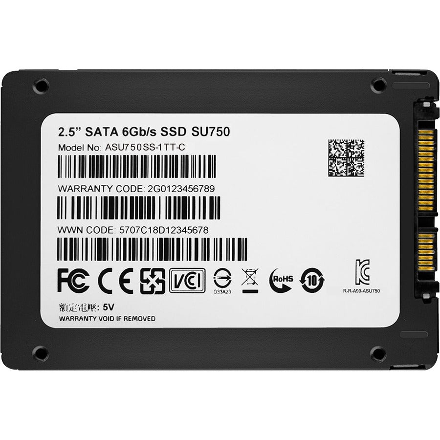 Adata Ultimate SU750 ASU750SS-512GT-C 512 GB Solid State Drive - 2.5" Internal - SATA (SATA/600) - Black