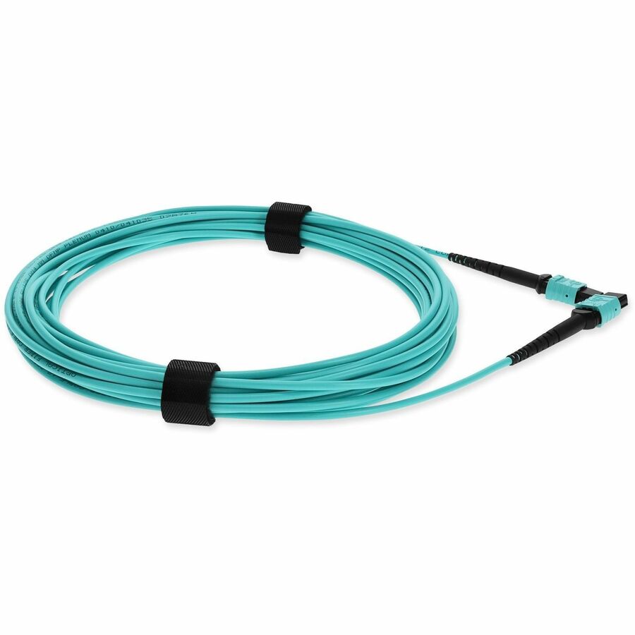 AddOn 3m MPO (Female) to MPO (Female) 12-Strand Aqua OM3 Crossover Fiber Plenum Rated Patch Cable