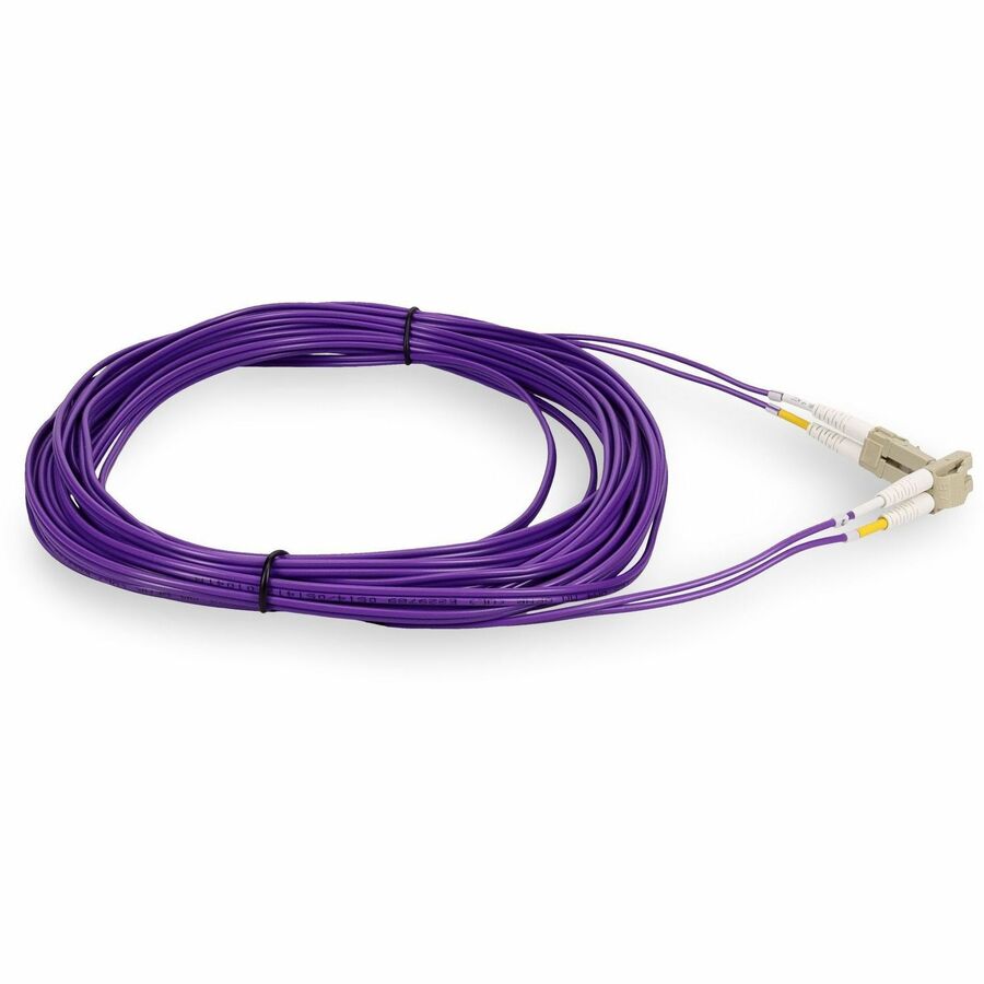 AddOn 3m LC (Male) to LC (Male) Purple OM4 Duplex Fiber OFNR (Riser-Rated) Patch Cable