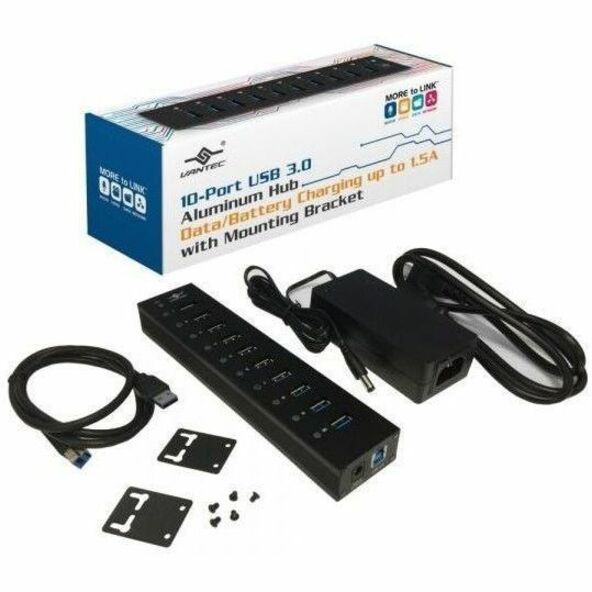 Vantec 10-Port USB 3.0 Aluminum Hub