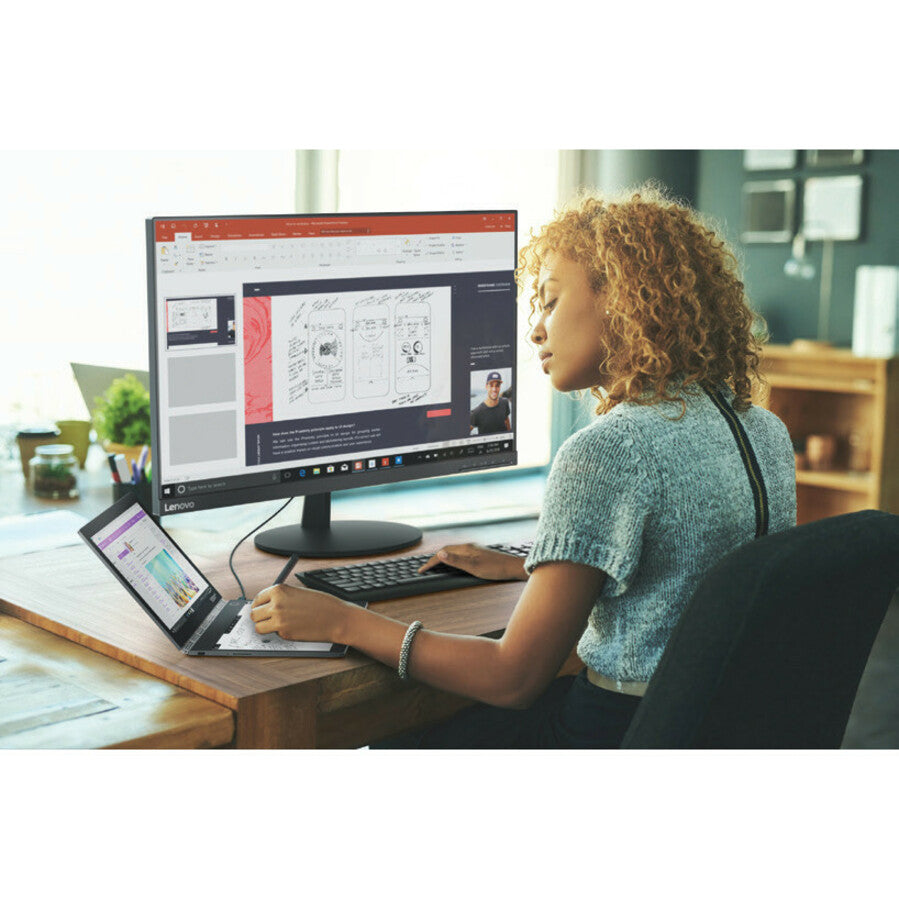 Lenovo L27m-28 27" Class Full HD LED Monitor - 16:9 - Raven Black