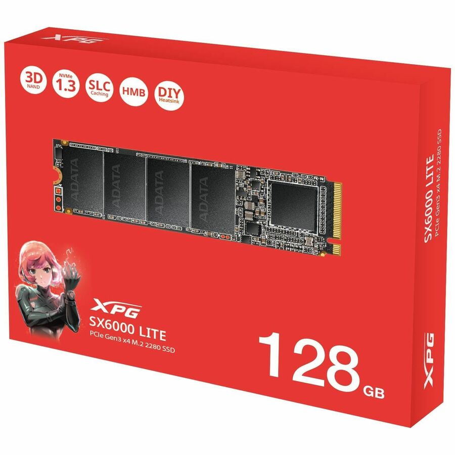 XPG SX6000 Lite 128 GB Solid State Drive - M.2 2280 Internal - PCI Express NVMe (PCI Express NVMe 3.0 x4)