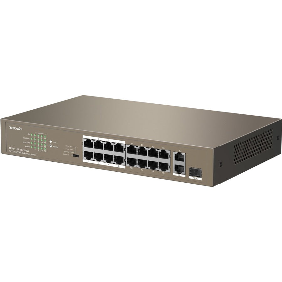 16FE+2GE/1SFP SWITCH 16PORT POE