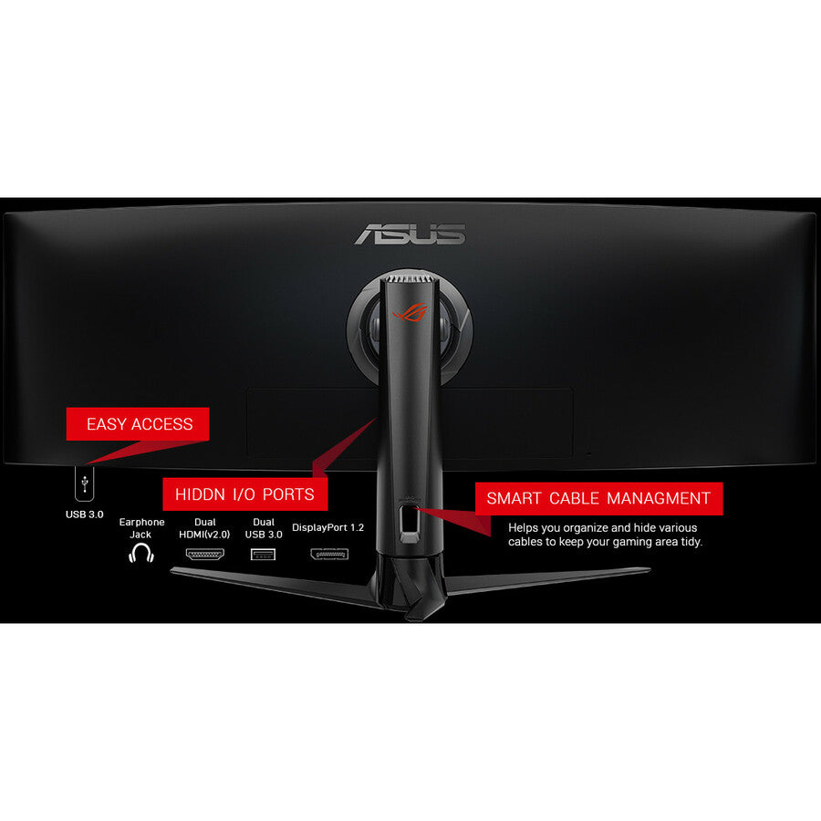 Asus ROG Strix XG49VQ 49" Class Double Full HD (DFHD) Curved Screen Gaming LCD Monitor - 32:9 - Black