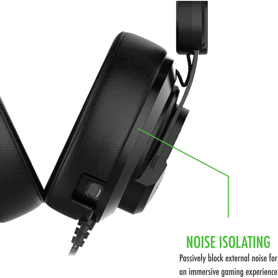 Plugable Performance Onyx Gaming Headset with Retractable Microphone, Noise Isolation, Memory Foam Ear Cushions