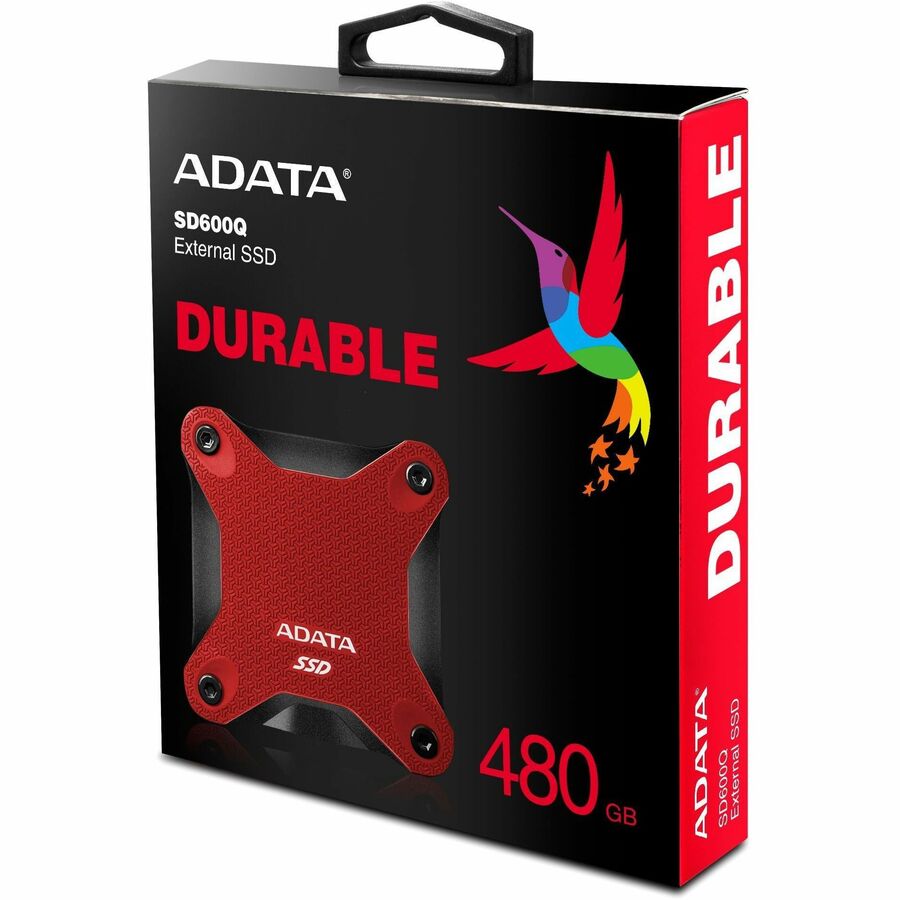Adata SD600Q 480 GB Portable Solid State Drive - External - Red