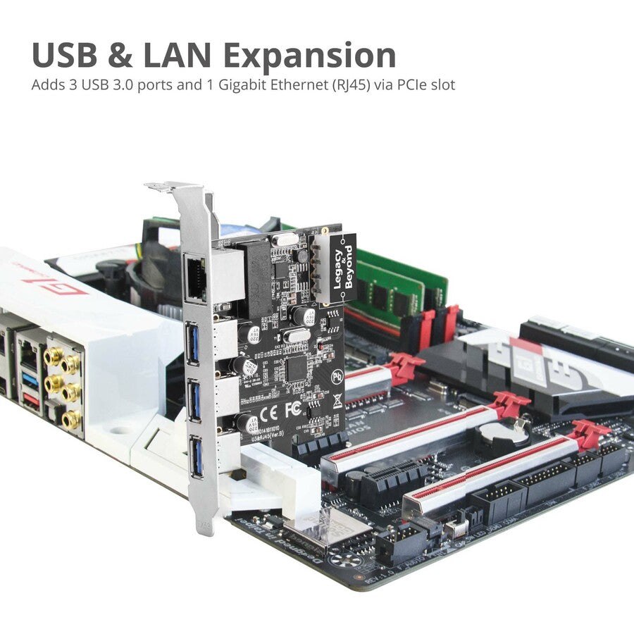 SIIG USB 3.0 3-Port Hub with LAN PCIe Host Card