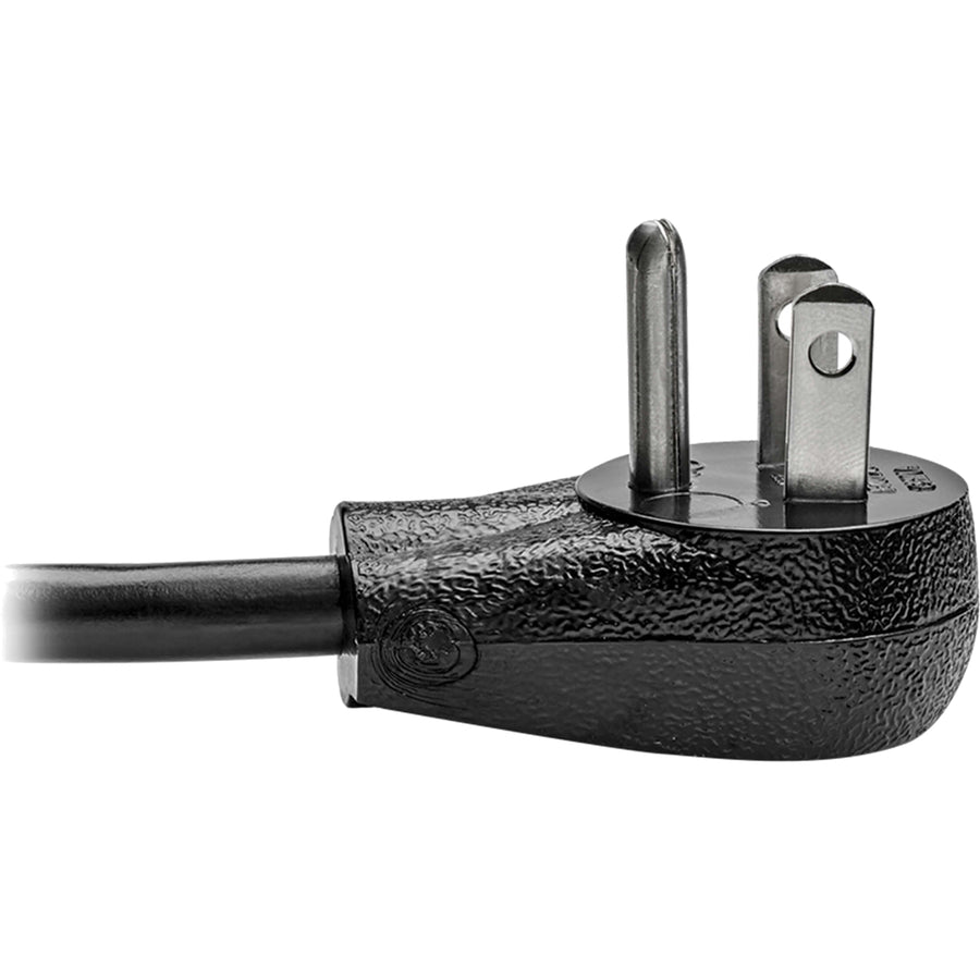 Eaton Tripp Lite Series Desktop Computer AC Power Cord, Right-Angle NEMA 5-15P to C13 - 10A, 125V, 18 AWG, 10 ft. (3.05 m), Black