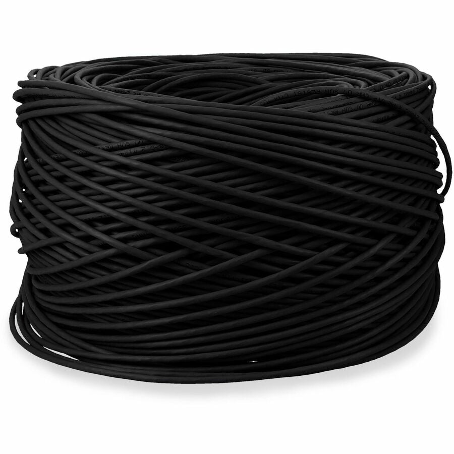 AddOn 1000ft non-terminated Black Cat5E Straight UTP PVC Copper Patch Cable