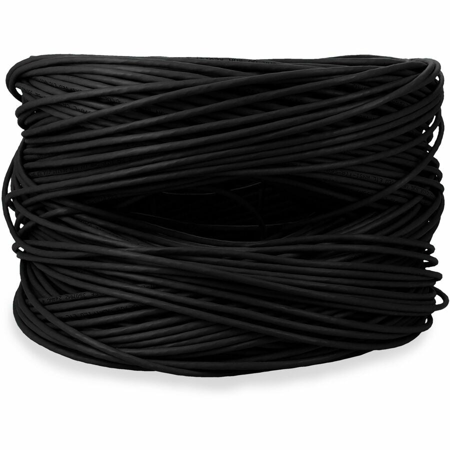 AddOn 1000ft non-terminated Black Cat5E Straight UTP PVC Copper Patch Cable