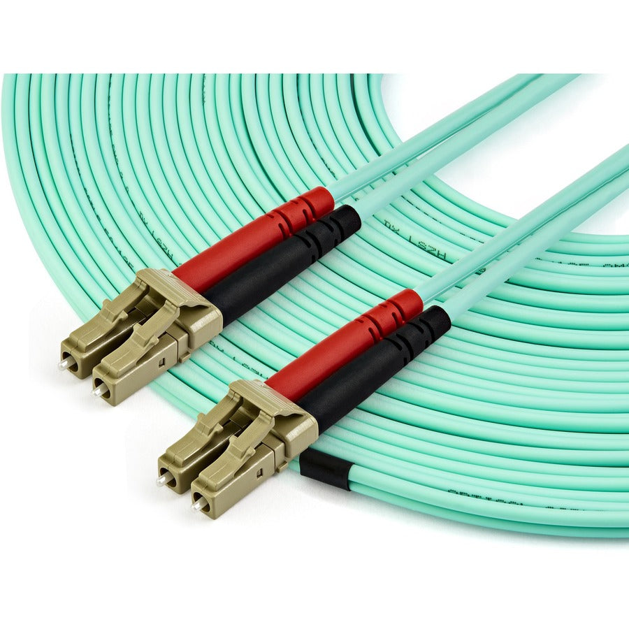 StarTech.com 15m (50ft) LC/UPC to LC/UPC OM3 Multimode Fiber Optic Cable, Full Duplex 50/125 Zipcord, 100G, LSZH Fiber Jumper Cord
