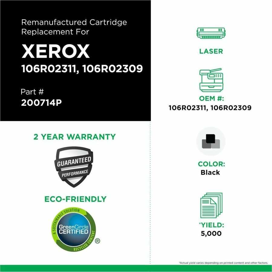 Clover Imaging Remanufactured High Yield Toner Cartridge for Xerox 106R02311/106R02309