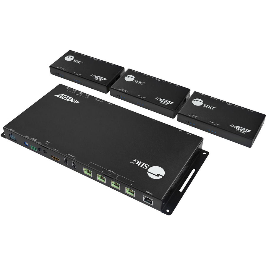 SIIG HDMI 2.0 4K HDR 1x4 Splitter HDBaseT Extender with Auto-scaling