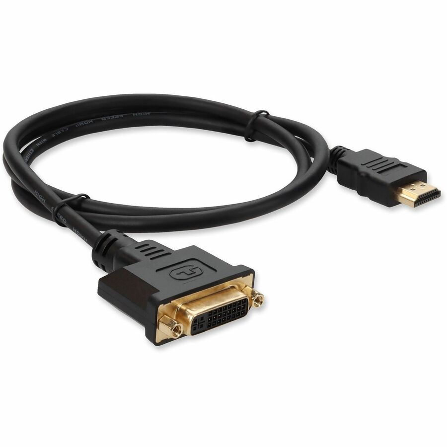8in HDMI 1.3 Male to DVI-D Dual Link (24+1 pin) Female Black Cable For Resolution Up to 2560x1600 (WQXGA)