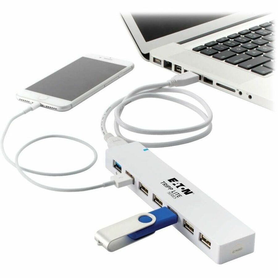 Eaton Tripp Lite Series 7-Port USB 3.x (5Gbps) / USB 2.0 Combo Hub - USB Charging, 2 USB 3.x & 5 USB 2.0 Ports