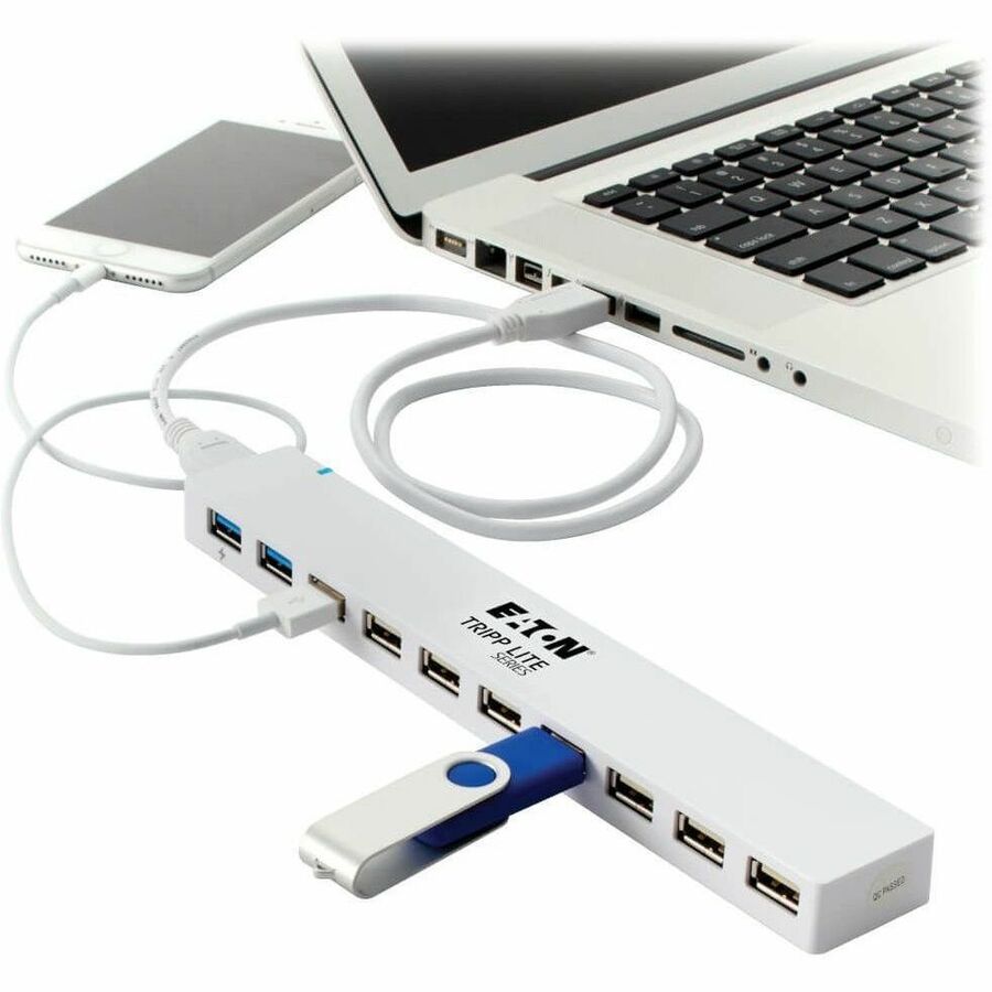 Eaton Tripp Lite Series 10-Port USB 3.x (5Gbps) / USB 2.0 Combo Hub - USB Charging, 2 USB 3.x & 8 USB 2.0 Ports