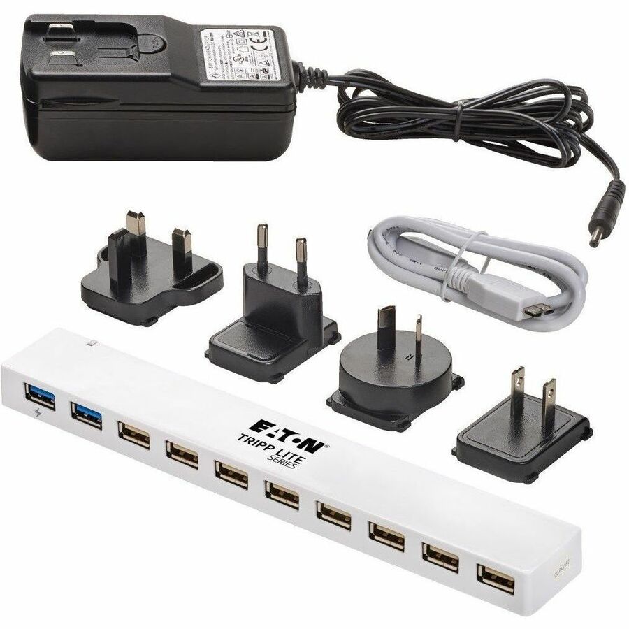 Eaton Tripp Lite Series 10-Port USB 3.x (5Gbps) / USB 2.0 Combo Hub - USB Charging, 2 USB 3.x & 8 USB 2.0 Ports