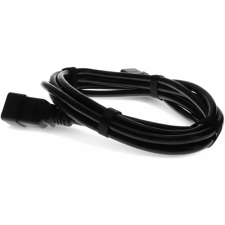 Addon 6ft C19 Female to C20 Male 12AWG 100-250V at 10A Black Power Cable