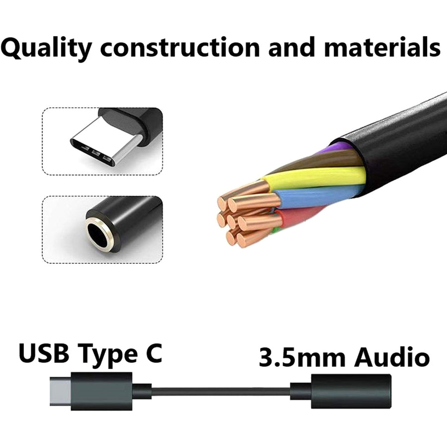 4XEM USB-C Male To 3.5mm Female Adapter Black