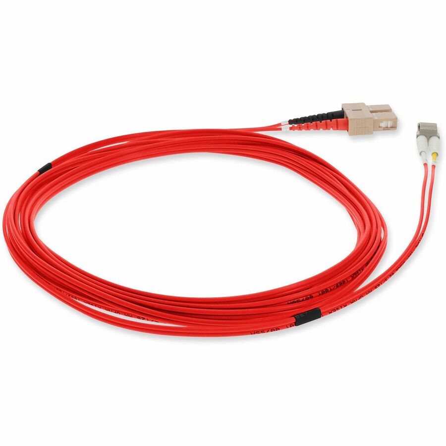 AddOn 3m LC (Male) to SC (Male) Red OM1 Duplex Fiber OFNR (Riser-Rated) Patch Cable