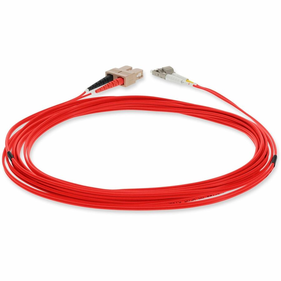 AddOn 3m LC (Male) to SC (Male) Red OM1 Duplex Fiber OFNR (Riser-Rated) Patch Cable