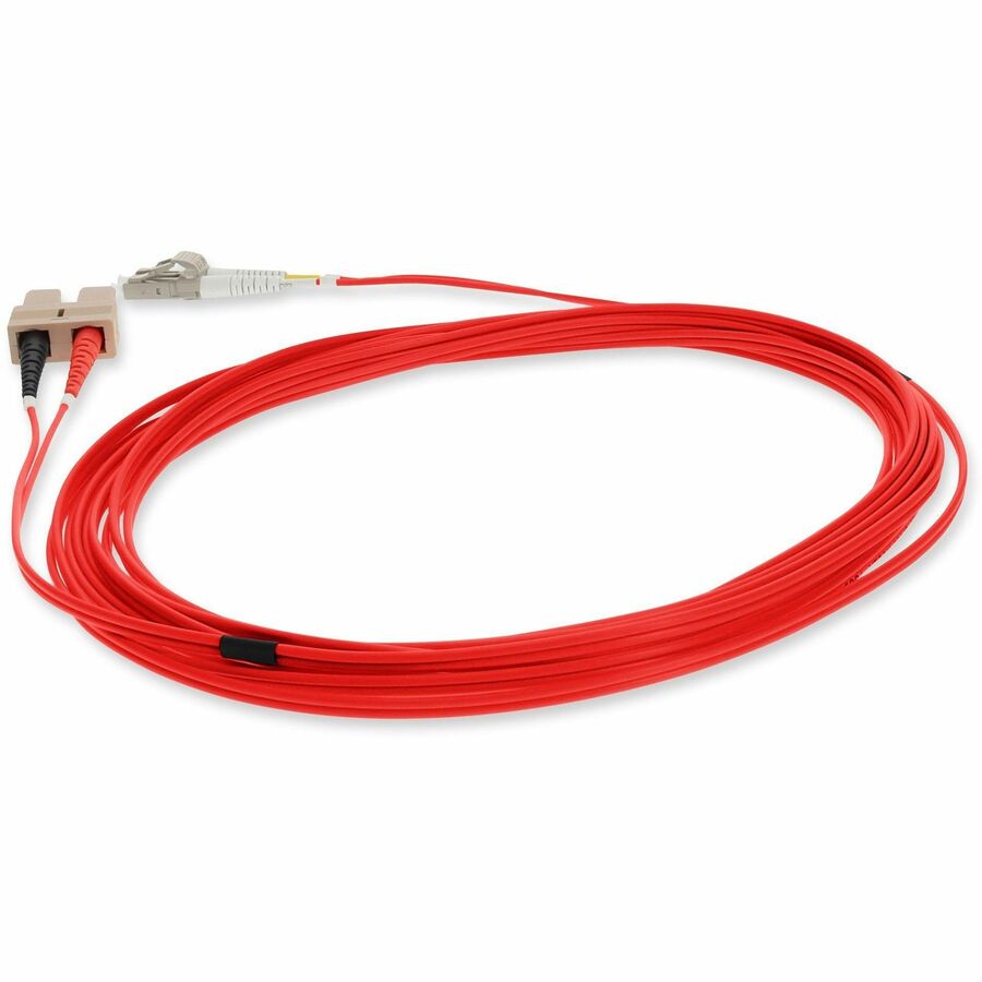 AddOn 3m LC (Male) to SC (Male) Red OM1 Duplex Fiber OFNR (Riser-Rated) Patch Cable