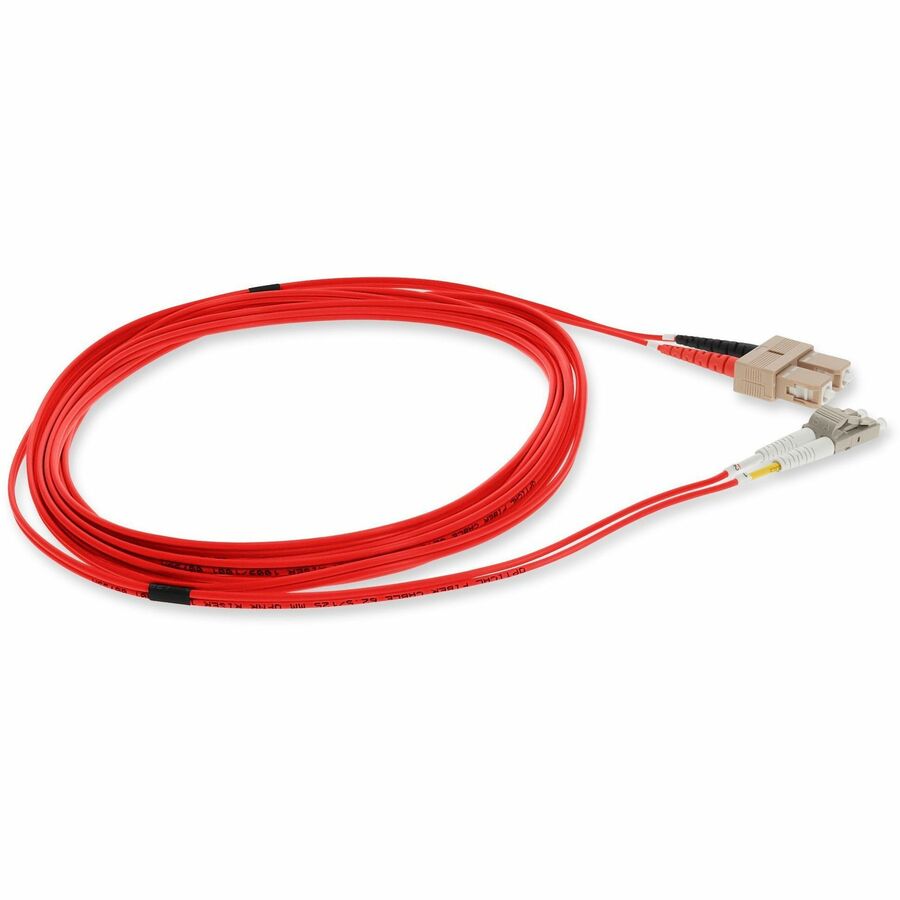AddOn 3m LC (Male) to SC (Male) Red OM1 Duplex Fiber OFNR (Riser-Rated) Patch Cable
