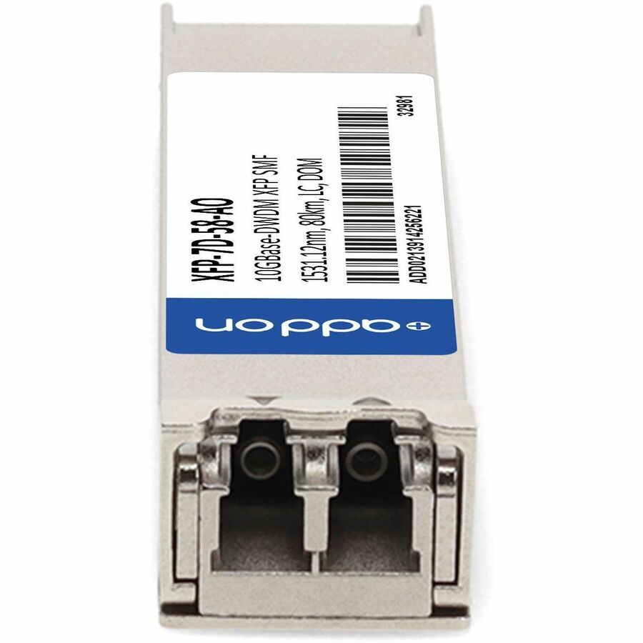 AddOn Rad XFP-7D-58 Compatible TAA Compliant 10GBase-DWDM XFP Transceiver (SMF, 1531.12nm, 80km, LC, DOM)