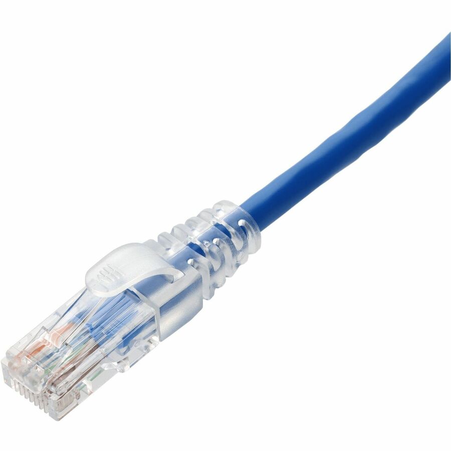 AddOn 7ft Blue CAT 6A PVC Ethernet Cable Snagless Easy Clear Boot TAA RJ-45 M/M