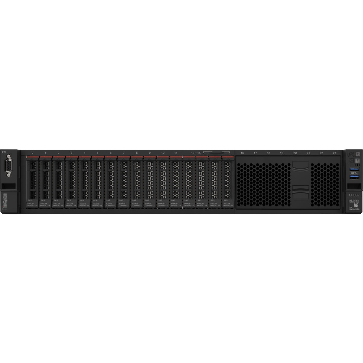 Lenovo ThinkSystem SR655 7Z01A03CNA 2U Rack Server - 1 EPYC 7302P 3 GHz - 16 GB RAM - Serial ATA/600 Controller