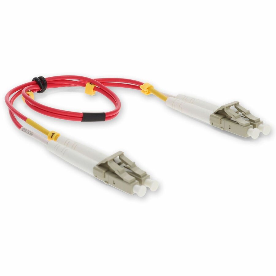 AddOn 5m LC (Male) to LC (Male) Red OM4 Duplex Plenum-Rated Fiber Patch Cable