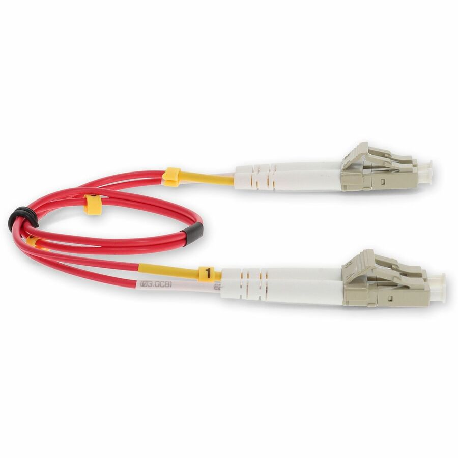 AddOn 5m LC (Male) to LC (Male) Red OM4 Duplex Plenum-Rated Fiber Patch Cable